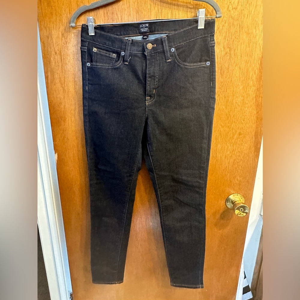 J Crew high rise dark rinse denim jean